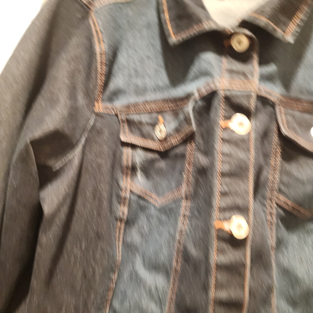 New Look Dark Wash Distressed Denim Jacket 3X Y2K Grunge Oversized Streetwear - Picture 5 of 10